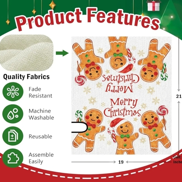 Nwt Festive Gingerbread Christmas Mailbox Cover - Picture 2 of 6